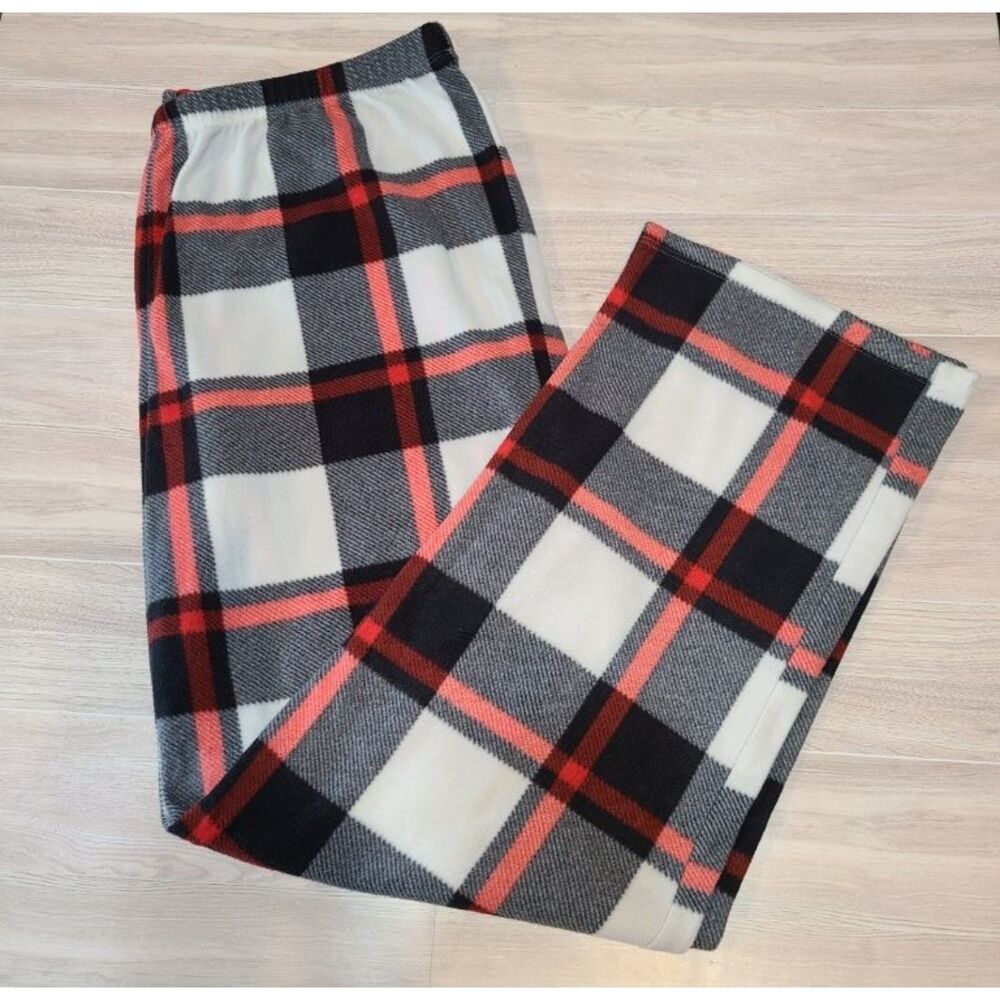 Wondershop Target Women Large Plaid Fleece Pajama Pants Red Black Cozy Sleepwear